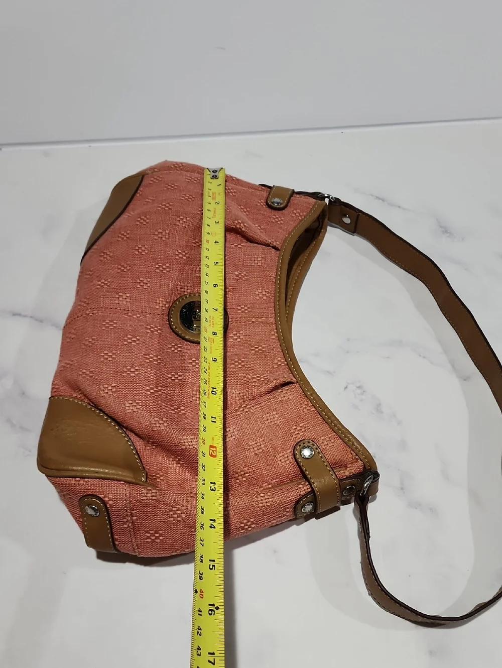 Caribban Joe Shoulder Brown & Peach Bag